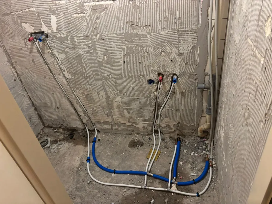 Badkamer in renovatie